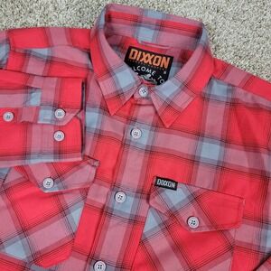 Dixxon Flannel Company Welcome To Lazelle Mens Medium Red Plaid Button Down LS